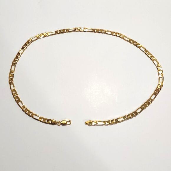 18k Gold Plated Figaro Style Chain Necklace Christmas Birthday jewelry gift New!